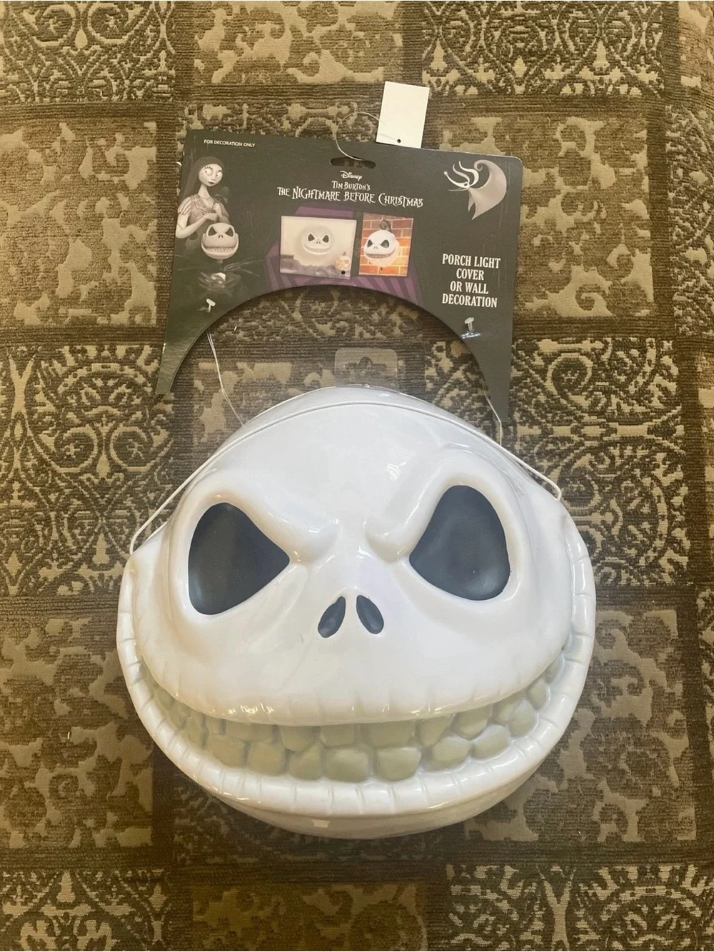 Jack Skellington White Porch Light Cover Wall Decor NWT